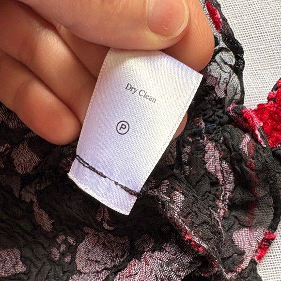 Coldwater Creek black and multicolor floral velvet burnout button-up top. - Picture 13 of 14